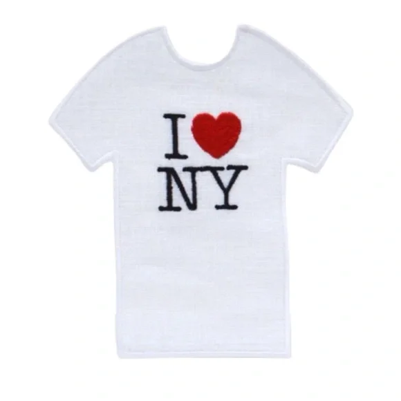 NWT I ❤️ NY T-Shirt Cocktail Napkins Set of 4 100% Linen by Chefanie - Picture 2 of 9